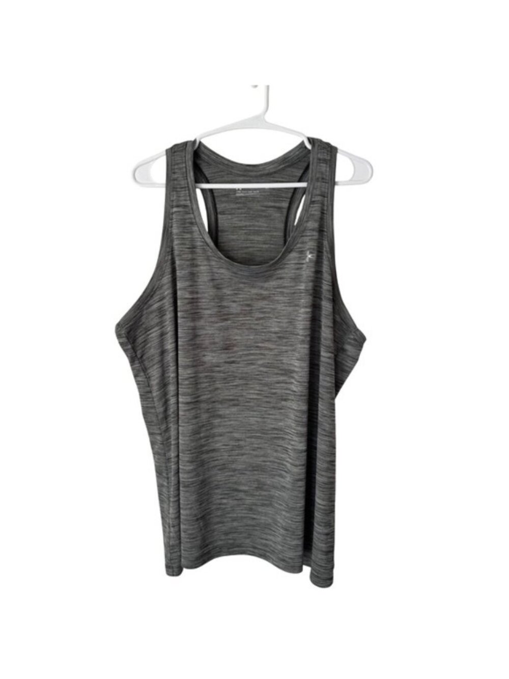 Womens Loose Fit Racerback Tank Top Charcoal Grey Space Dye 2X